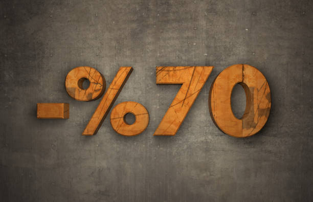 istock Wooden 70% Discount Text on the Wall 1285676883