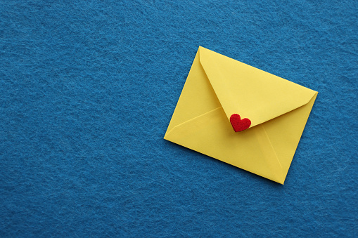 Envelope and heart shape