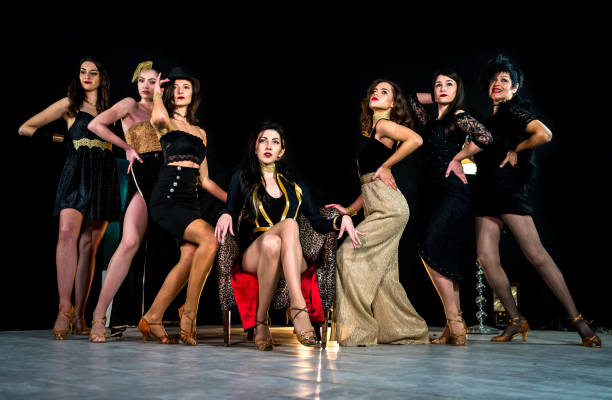 istock Group of female cabaret dancers 1285683470