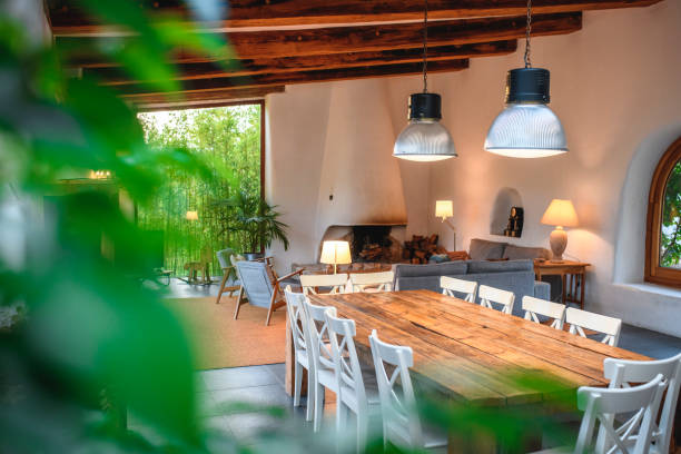 istock Nice living and dining room in house in Spain 1285684461