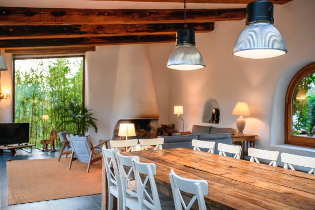 istock Nice living and dining room in house in Spain 1285684464