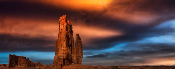 istock Landscape view of beautiful red rock canyon formations 1285691027