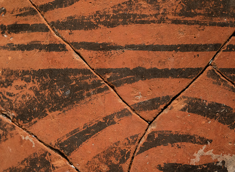 Ancient Chinese Pottery Texture Close-up Background