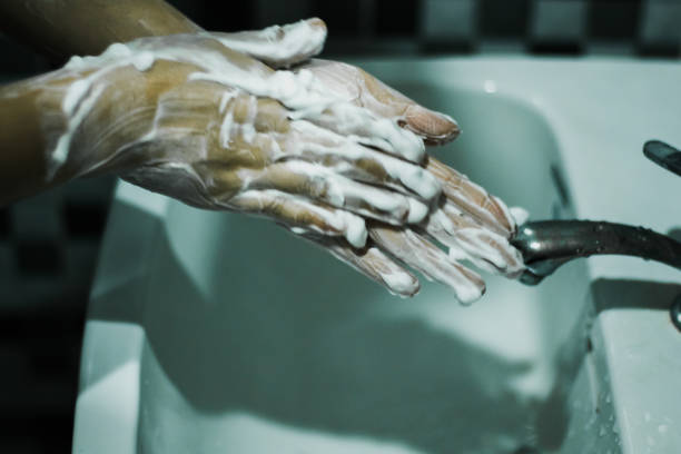 istock Wash your hands with soap 1285714660