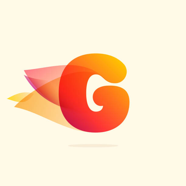 Burning fire G letter logo with red tails. Vector watercolor typeface for danger labels, fast speed headlines, motorcycle posters, sport identity etc. fire inferno typescript alphabet stock illustrations