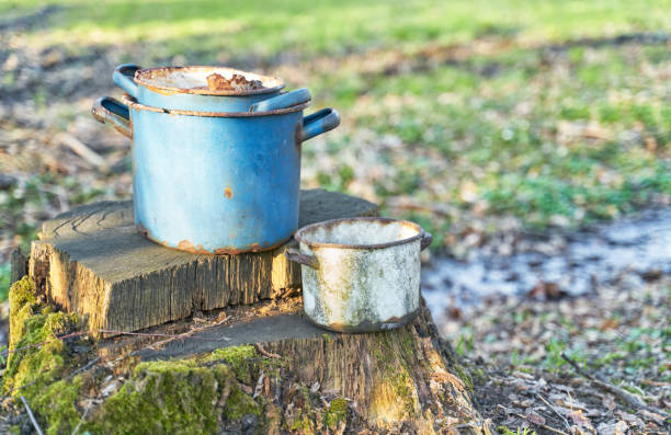 istock Old pots abandoned in the forest. 1285731356