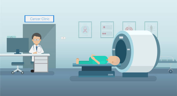 illustrazioni stock, clip art, cartoni animati e icone di tendenza di clinica oncologica con medico e paziente - pet