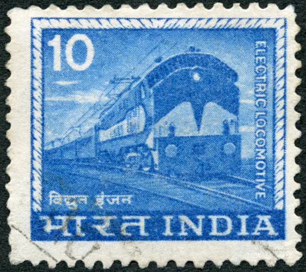 Photo of Postage stamp printed in India shows Electric locomotive, 1965