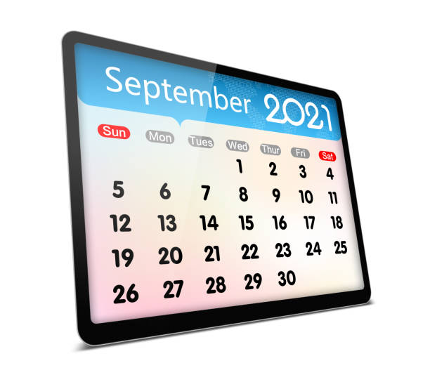 istock (Clipping path) September 2021 calendar on digital tablet isolated 1285734126