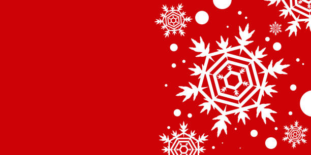 tło baneru bożonarodzeniowego z białymi płatkami śniegu, ilustracja w tle - christmas card christmas parchment red stock illustrations