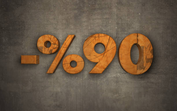 istock Wooden 90% Discount Text on the Wall 1285736751