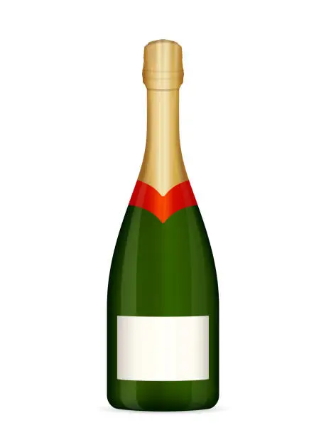 Vector illustration of Champagne bottle