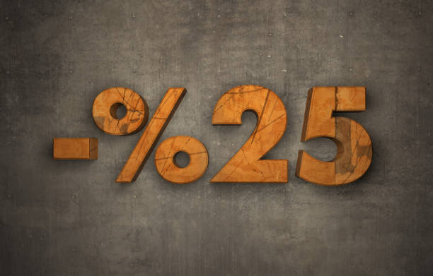 istock Wooden 25% Discount Text on the Wall 1285736903