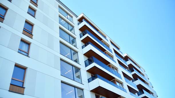 istock Modern and new apartment building. 1285737425