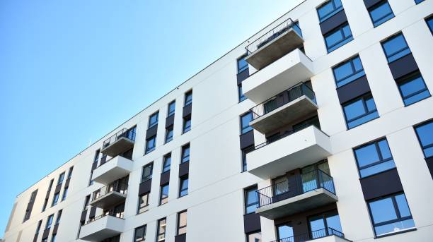 istock Modern and new apartment building. 1285737894