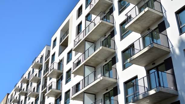 istock Modern and new apartment building. 1285738581