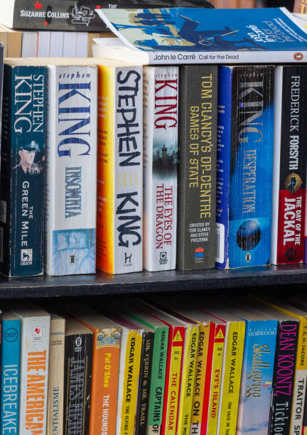 Fiction Paperbacks in Camden, London, including novels from Stephen King, Tom Clancy and Frederick Forsyth and John le Carre
