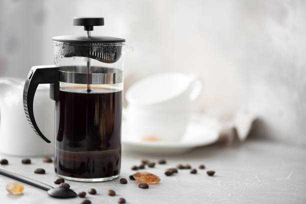 istock hot black coffee in a glass coffee pot 1285741657