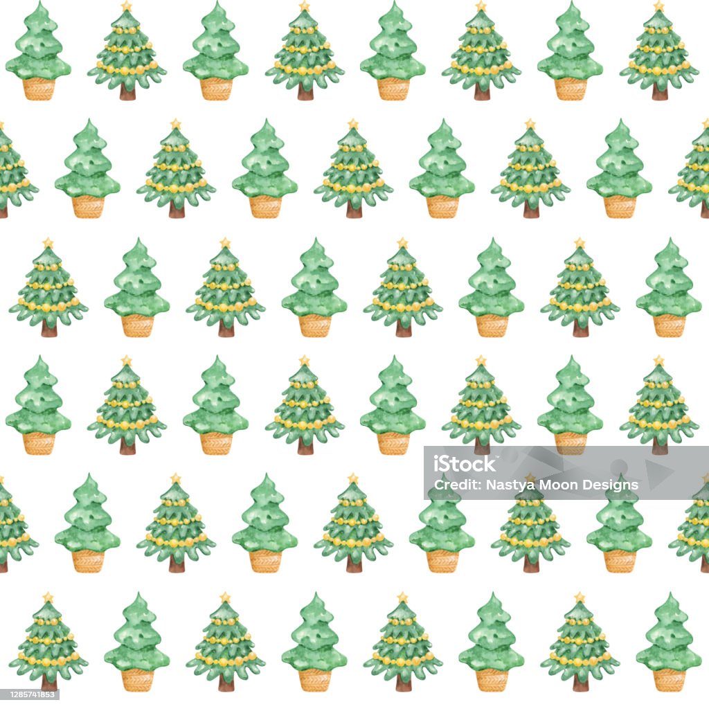 Vetores de Fundo De Árvore De Natal Spruce Papel Digital De Pinheiro Padrão  De Ano Novo De Aquarela Embalagem De Presente Design De Inverno Padrão De  Natal e mais imagens de Ano
