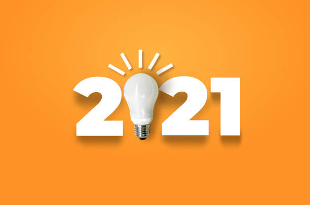 istock year 2021 with light bulb. creativity inspiration , planning ideas concept 1285745342
