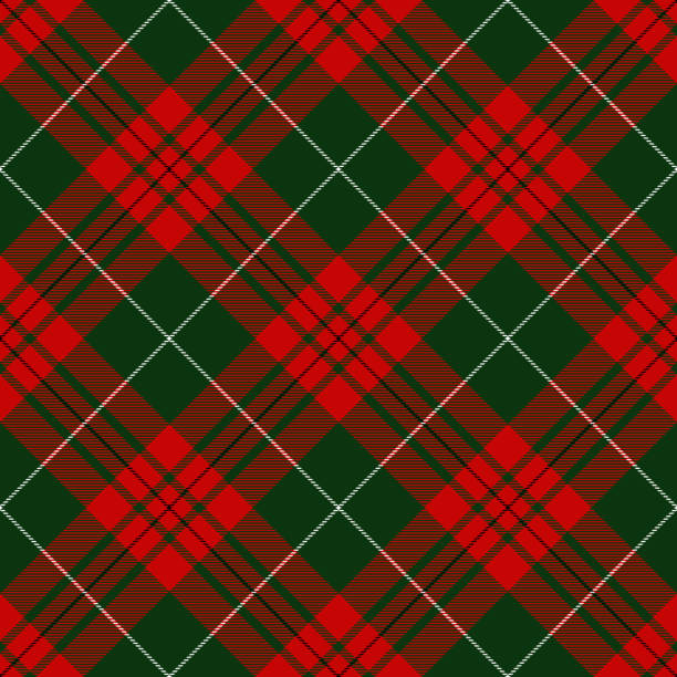 ilustraciones, imágenes clip art, dibujos animados e iconos de stock de navidad escocés tartan plaid patrón textil decorativo - plaid textile christmas pattern