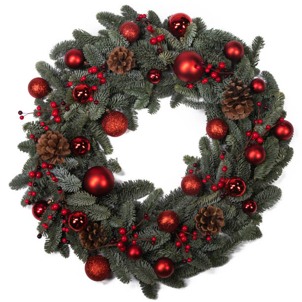 istock Christmas fir wreath isolated 1285747552