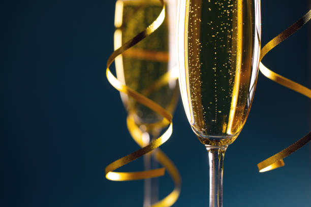 istock Two glasses of champagne 1285747553