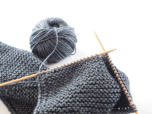 istock Image of knitting on white background 1285747761