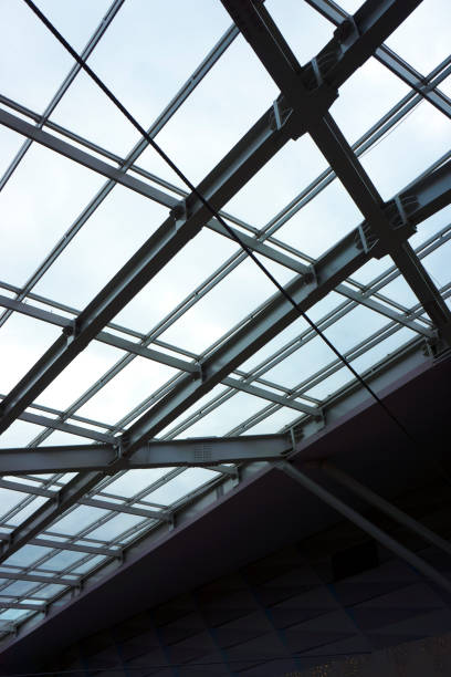 istock Transparent glass ceiling of the modern building details 1285750048