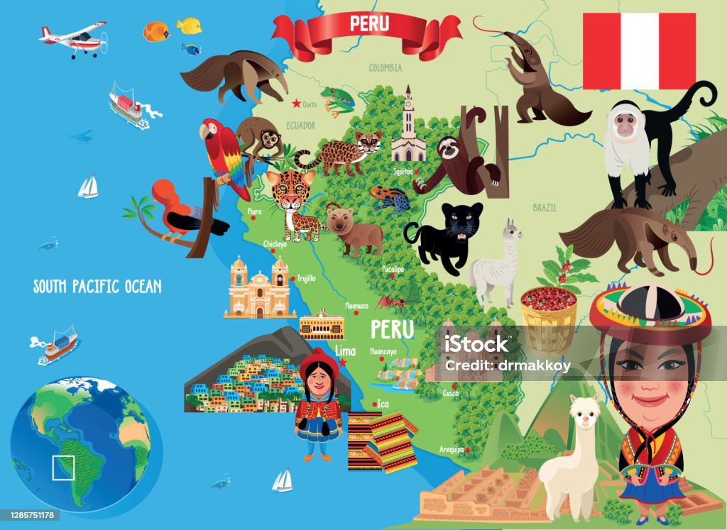 Bản Đồ Hoạt Hình Peru Hình minh họa Sẵn có - Tải xuống Hình ảnh Ngay bây  giờ - Peru - Nam Mỹ, Bản đồ - Thiết bị định vị, Peruvian Amazon - Peru -  iStock