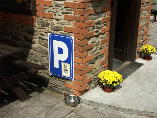 Parking sign and water bowl for thirsty dogs