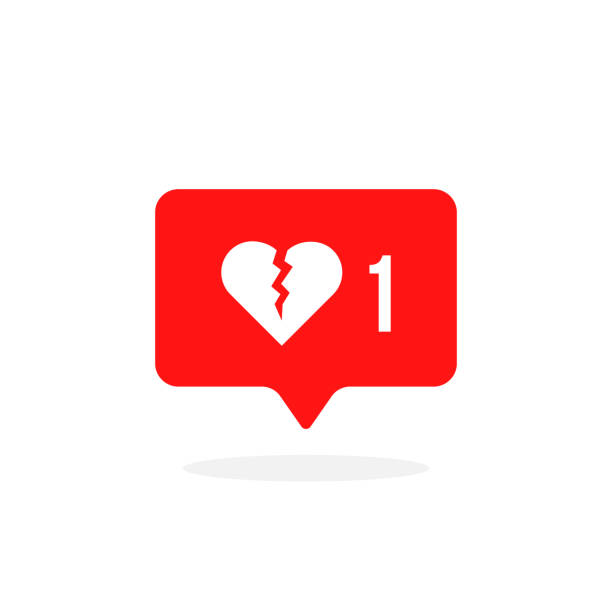 ilustrações de stock, clip art, desenhos animados e ícones de red instant message with broken heart - gossip couple love concepts