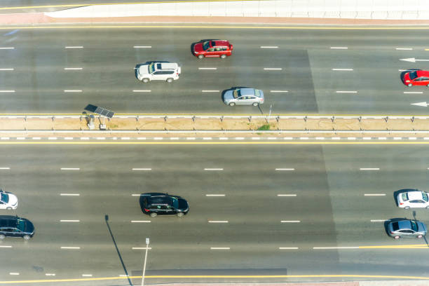 istock View of a multi-lane highway in Dubai with some traffic 1285753770