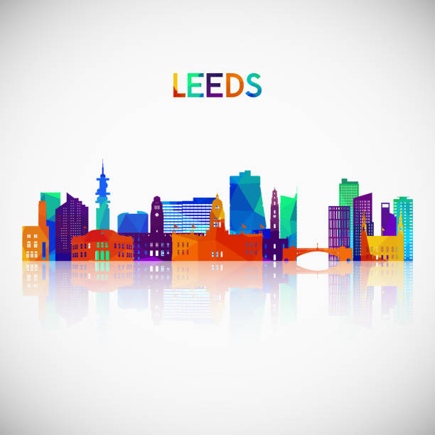 leeds skyline silhouette in bunten geometrischen stil. symbol für ihr design. vektor-illustration. - leeds england uk city famous place stock-grafiken, -clipart, -cartoons und -symbole