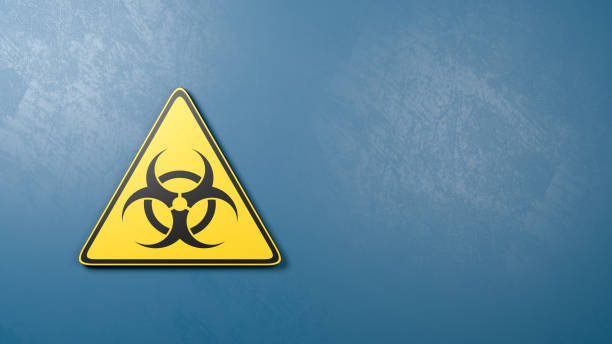 istock Pandemic Symbol Triangle on the Wall 1285755367