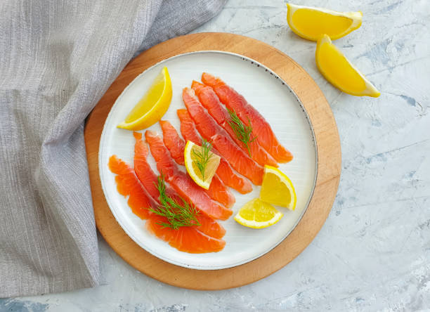 istock red fish pieces on concrete background 1285756386