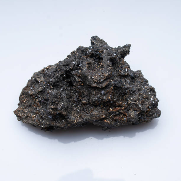 istock Natural mineral pyrrhotite on a white background 1285757472