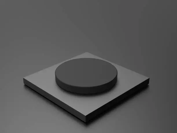 Geometric Shape Podium For Product Presentation. 3d render illustration.