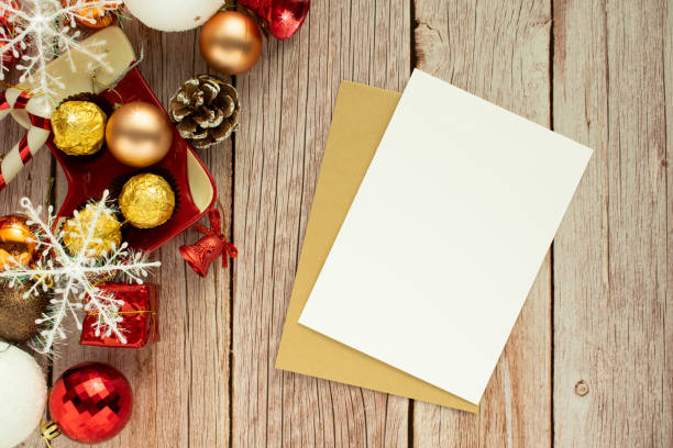 istock Christmas wood background. card mockup 1285759375