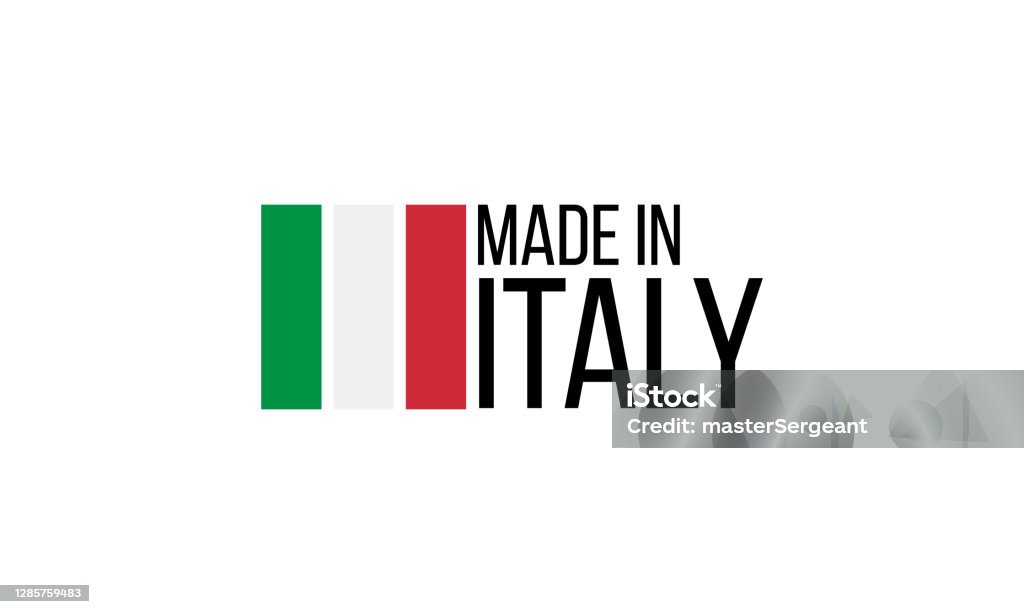 Made In Italy Vector Logo With Italian Flag Stock Illustration