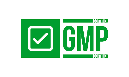 gmp certified ribber stamp, vector illustration isolated on white background