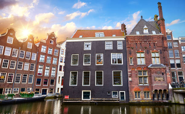 istock Red-light district in Amsterdam city picturesque landscape 1285764524