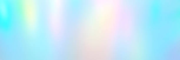 istock Blurred pastel multicolored background from lights. Iridescent holographic abstract aurora light neon colors backdrop. banner 1285765619