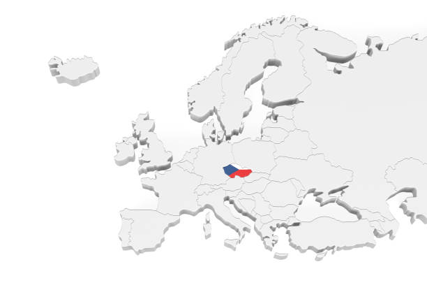 istock 3D Europe map - Czech Republic 3d 1285768735