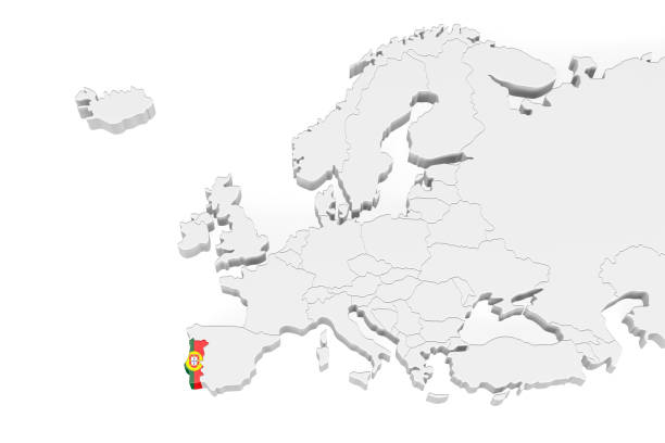 istock 3D Europe map - Portugal 3d 1285768761