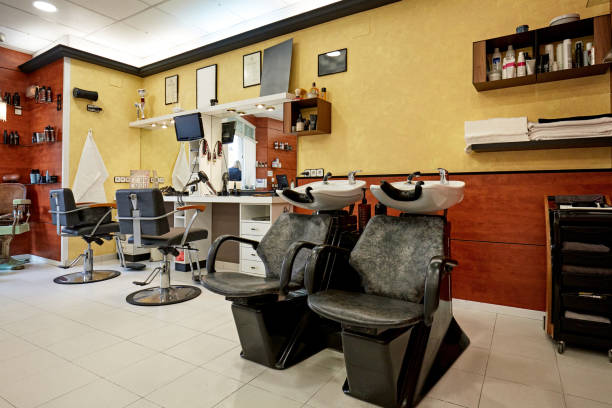 istock Unoccupied Modern Hair Salon Interior 1285770467
