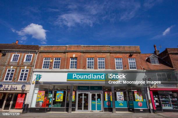 Poundland In Sevenoaks England Stock Photo - Download Image Now - Architectural Feature, Architecture, Brand Name