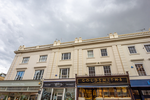 Goldsmiths Jewelry in Royal Tunbridge Wells, England. A privately owned jewelry store in the high street.