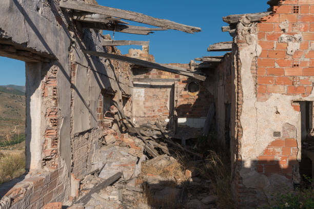 istock Interior of an old house of a mining complex 1285779194