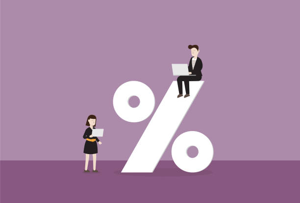 istock Business people are working on a percentage symbol 1285784953